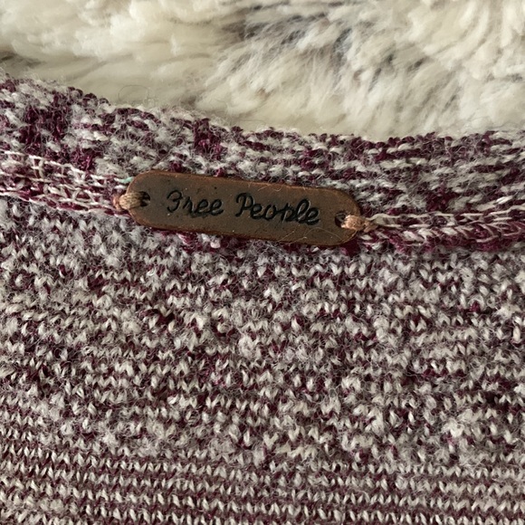 Free People Fringe Knit Wool Blend Boho Top - Picture 2 of 3